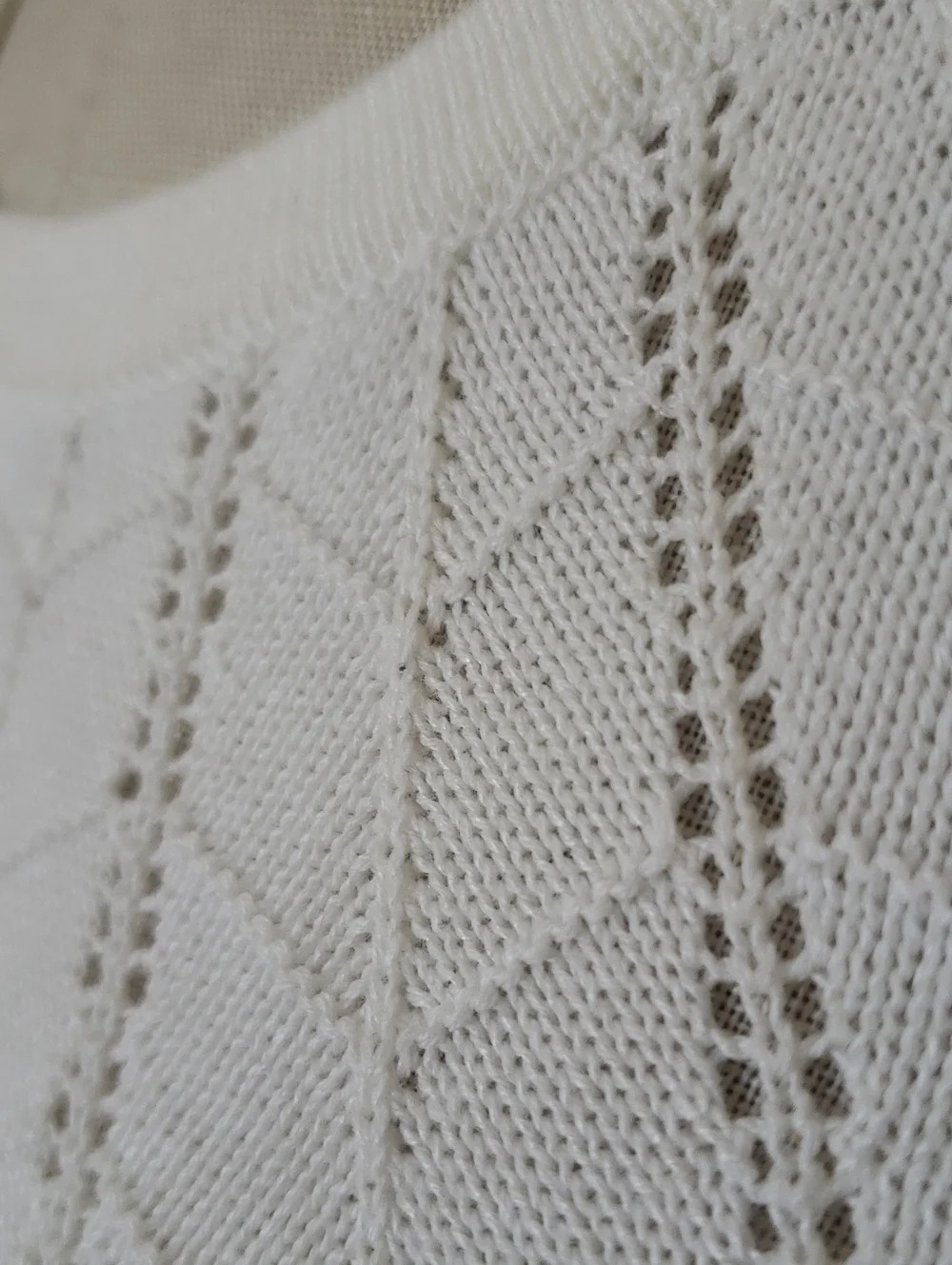 💐 Joie White Cotton Knit Crochet Dress • Chevron Textured Sleeveless Halter XS - Picture 10 of 12